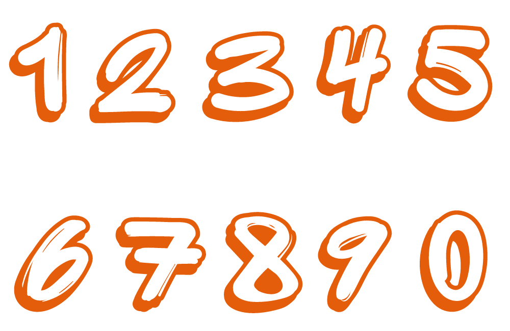 Graffiti bubble numbers